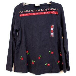 NEW 2006 Gymboree Cherry Pie Shirt sz 6 Fruit Embroidered Ribbon Sqaure Neck